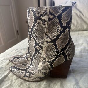 Snakeskin booties